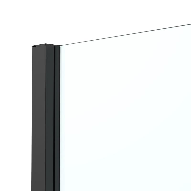 GoodHome Ledava brusevæg 90 cm mat‑sort / transparent