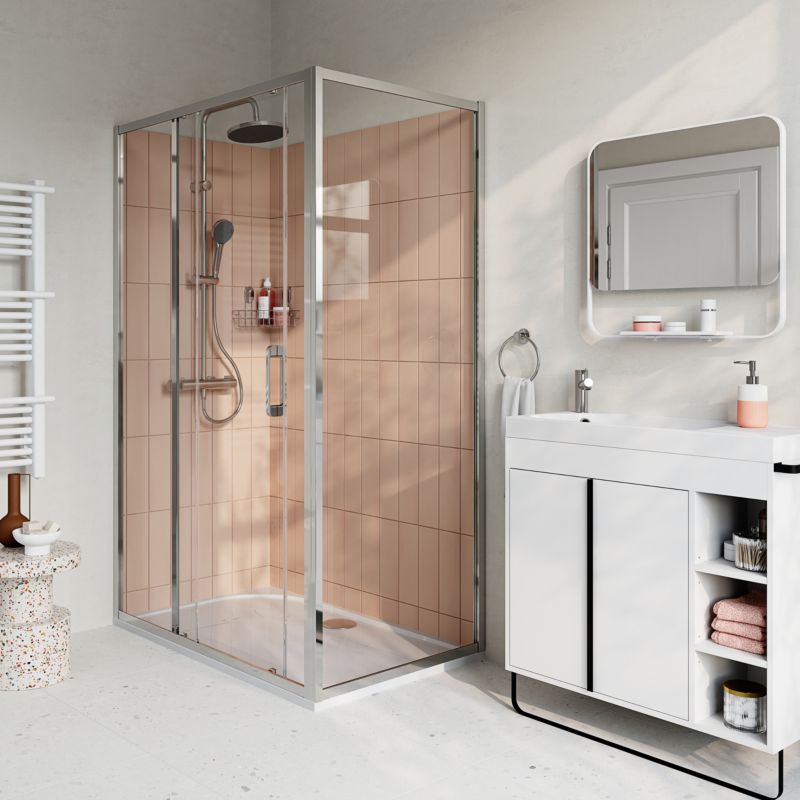 Brusevæg Maza 80 cm Krom/Transparent | 5063022657954
