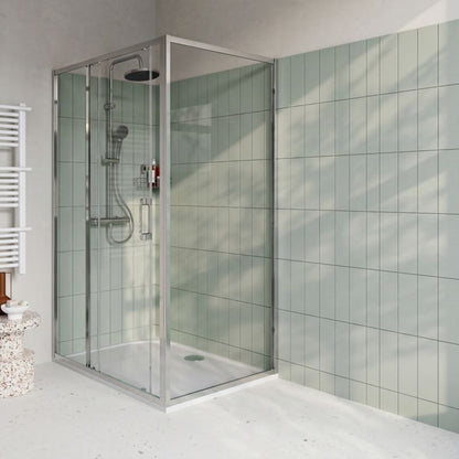 Brusebadsskærm Maza 90 cm Krom/Transparent