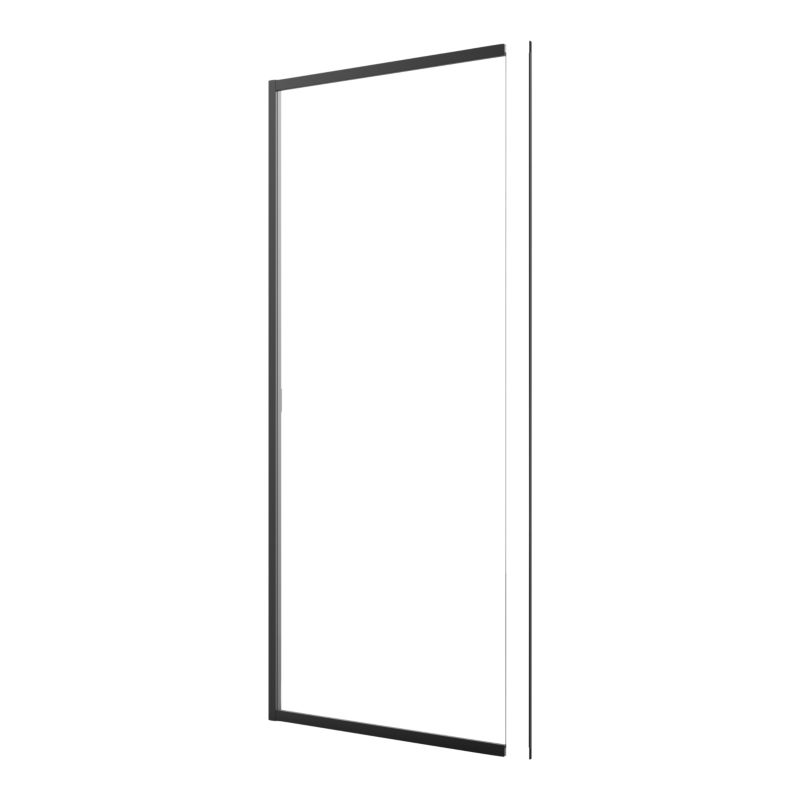 Brusebadsskærm Walk-in 90 cm Sort Transparent Aluminium
