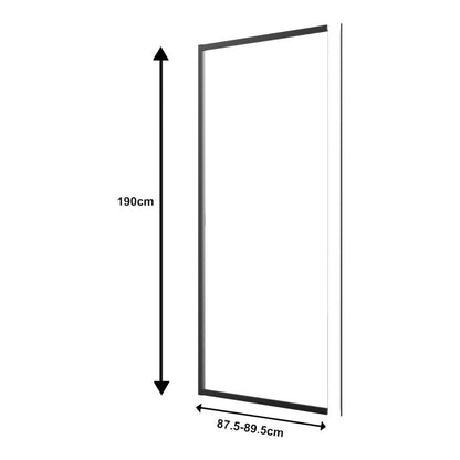 Brusebadsskærm Walk-in 90 cm Sort Transparent Aluminium