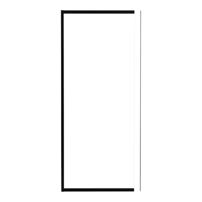 Brusebadsskærm Walk-in 90 cm Sort Transparent Aluminium