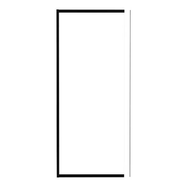 Brusebadsskærm Walk-in 90 cm Sort Transparent Aluminium