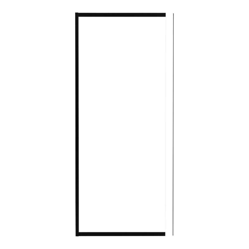 Brusebadsskærm Walk-in 90 cm Sort Transparent Aluminium