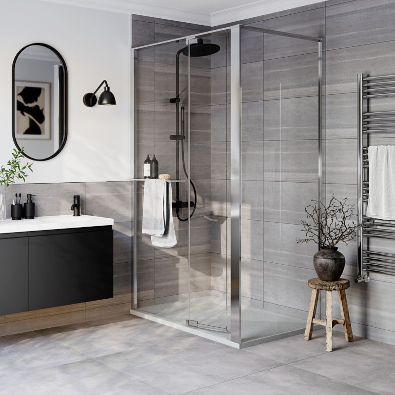 Brusevæg Walk-in 80x195 cm Krom/Transparent