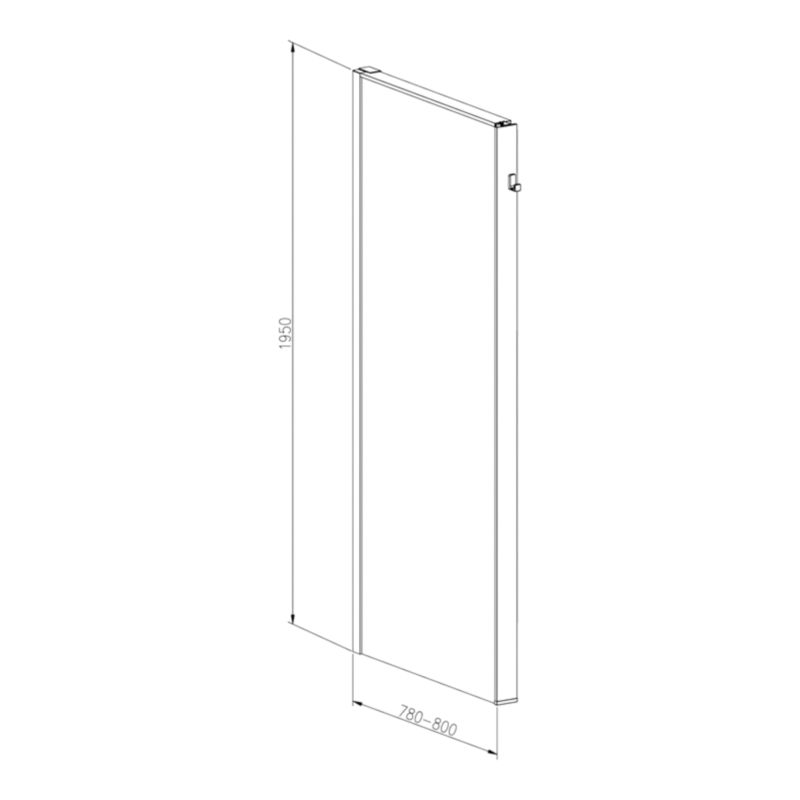 Brusevæg Walk-in 80x195 cm Krom/Transparent