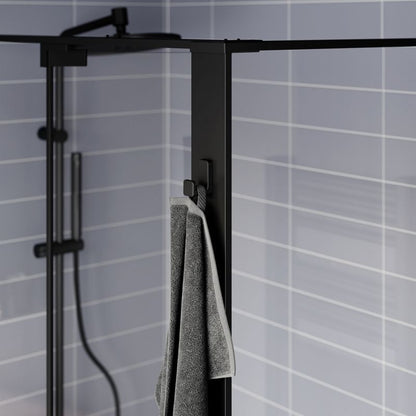 Walk-in brusevæg Evanna 80 cm Sort