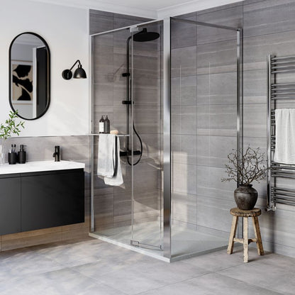 Brusevæg Walk-in 90 cm Krom/Transparent