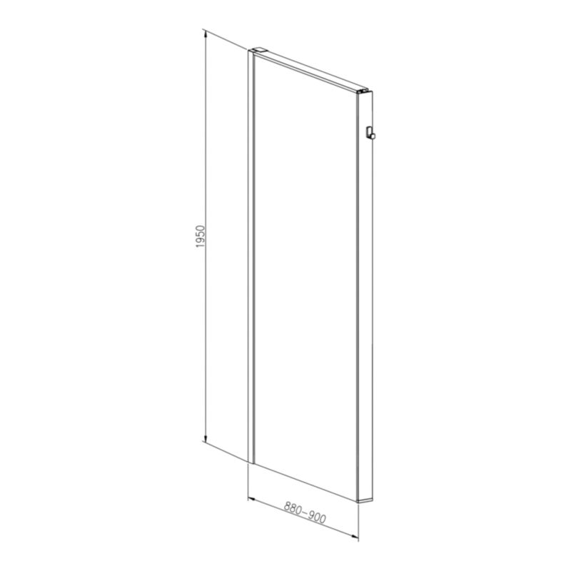 Brusevæg Walk-in 90 cm Krom/Transparent