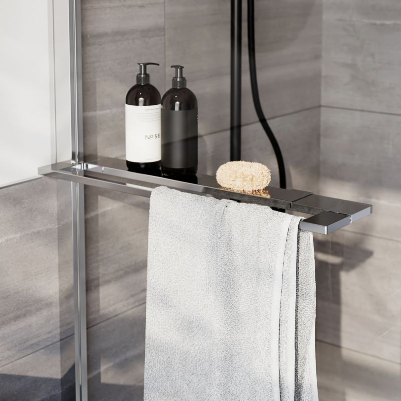 Brusevæg Walk-in 90 cm Krom/Transparent