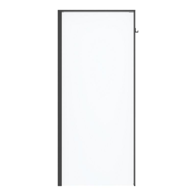 Walk-in Brusevæg 90 cm Sort Ramme Hærdet Glas 8 mm