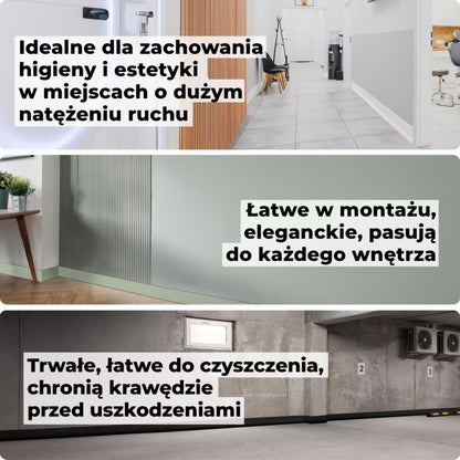 Selvklæbende Fodliste PVC 100x25 mm Fleksibel