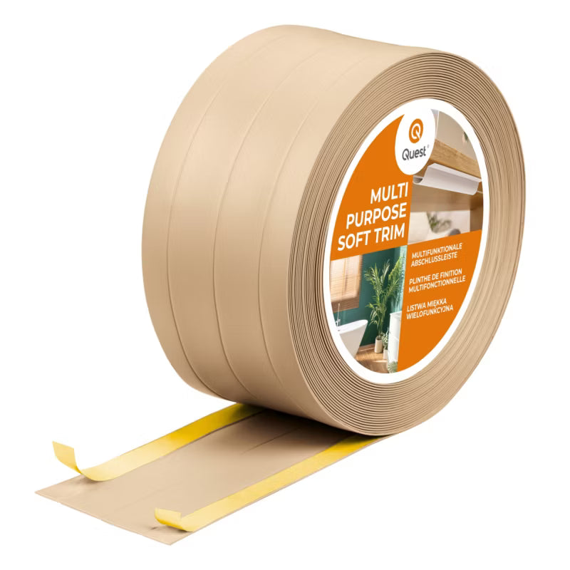 Selvklæbende Sandfarvet PVC Fodliste 95 mm 5 m