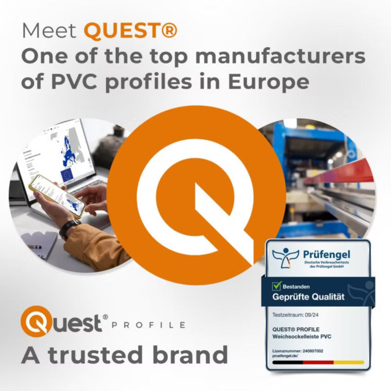 Selvklæbende Fodpanel 50x20 mm 5 m Hvid PVC