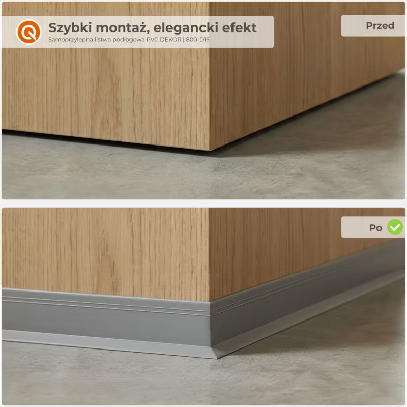 Selvklæbende Fodpanel 50x20 mm 5 m Sort PVC