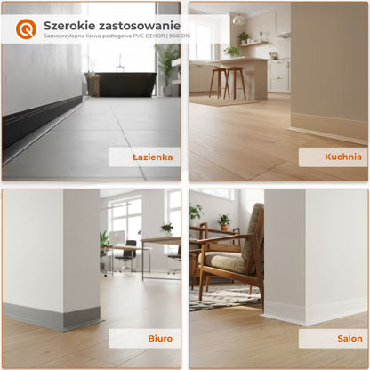 Selvklæbende Fodpanel 50x20 mm 5 m Sort PVC