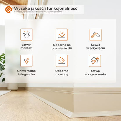 Selvklæbende Fodpanel PVC 70x20 mm 5 m Sort