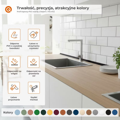 Selvklæbende Hjørneprofil PVC 20x20 mm 200 cm Hvid