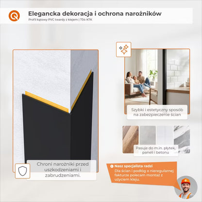 Selvklæbende Hjørneprofil PVC 30x30 mm
