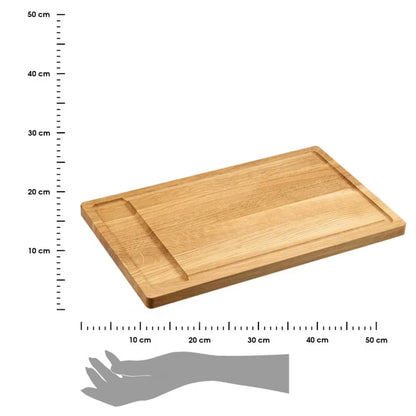 Serveringsbræt Egetræ 45x28x2 cm med Saftrille