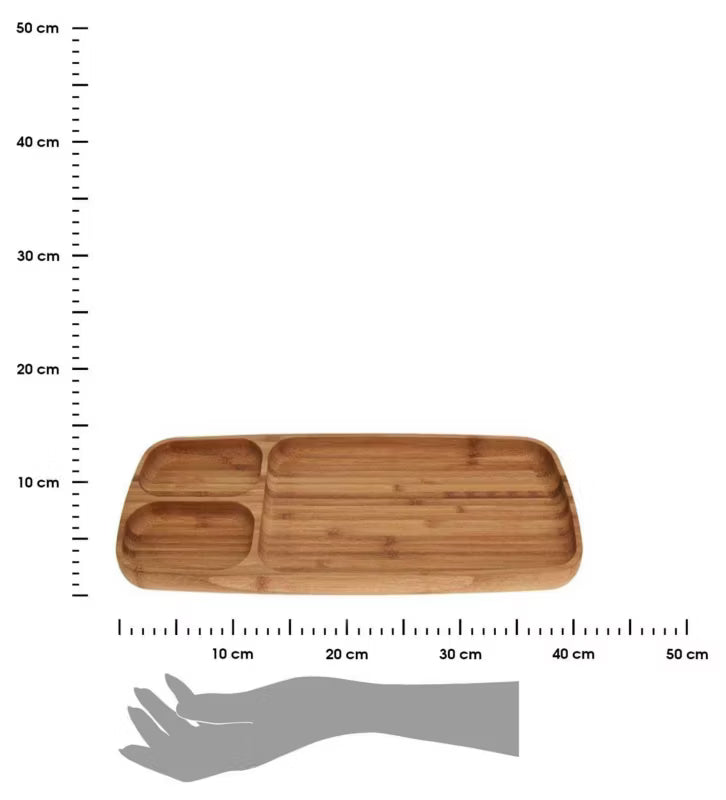 Serveringsfad 3-Rums 39x16 cm Bambus