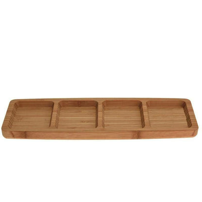 Serveringsfad Bambus 33x10 cm 4 Rum