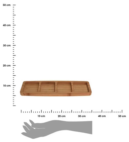 Serveringsfad Bambus 33x10 cm 4 Rum
