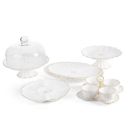 Serveringsfad Gaia 07 24x24 cm Creme med 4 Skåle