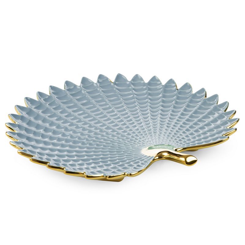 Serveringsfad Keramisk 40x38 cm Blå Guld