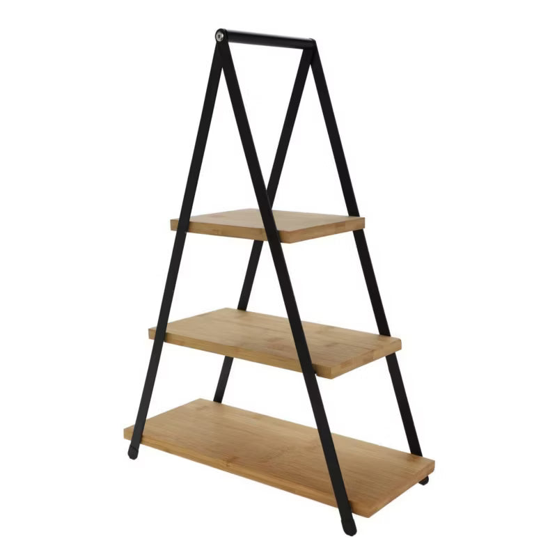 Serveringsopsats 3 Niveauer Bambus 38x15x53 cm Natur
