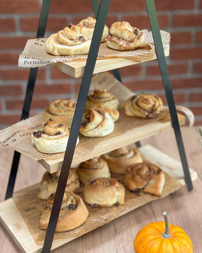 Serveringsopsats 3 Niveauer Bambus 38x15x53 cm Natur