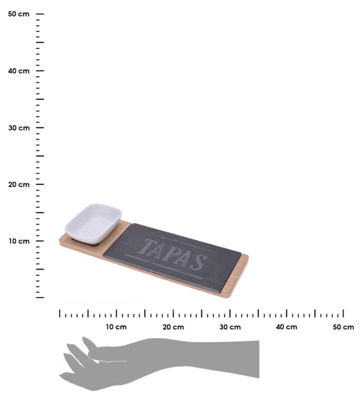 Serveringssæt Bambus 30x10 cm Grå