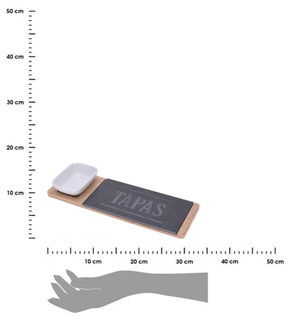 Serveringssæt Bambus 30x10 cm Grå