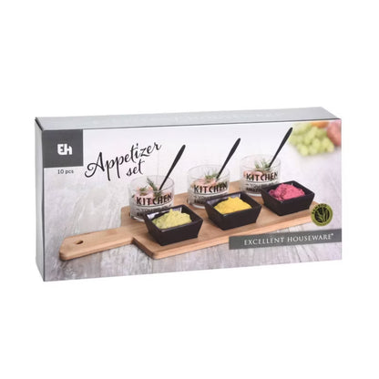 Serveringssæt Bambus 37x17,5 cm 10 Dele