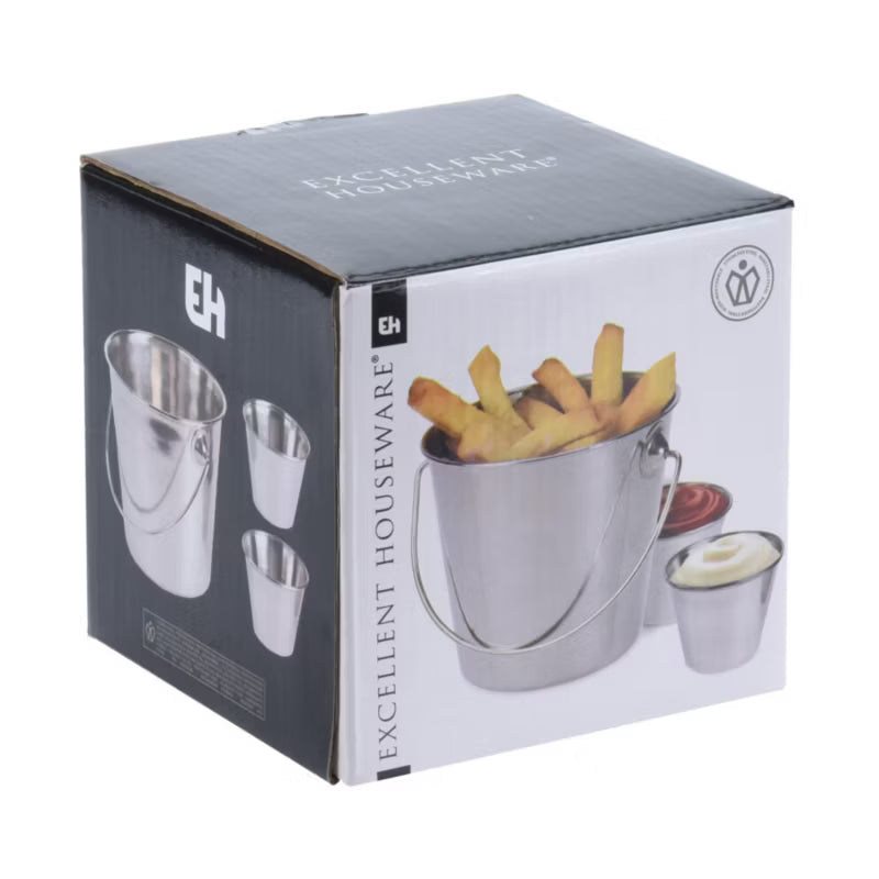 Serveringssæt til Pommes Frites 11,5x11 cm Rustfrit Stål