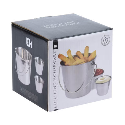 Serveringssæt til Pommes Frites 11,5x11 cm Rustfrit Stål