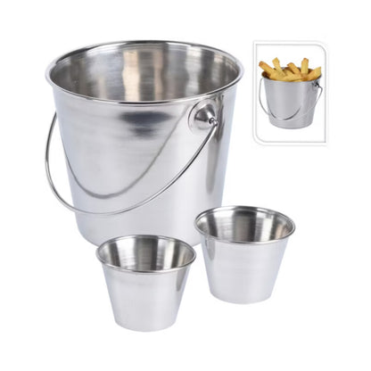 Serveringssæt til Pommes Frites 11,5x11 cm Rustfrit Stål