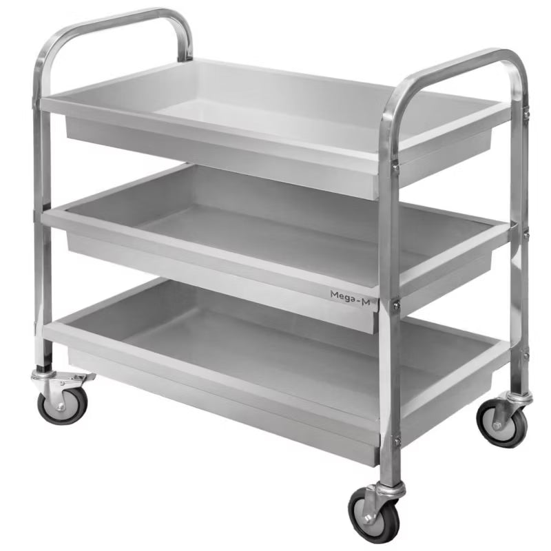 Serveringsvogn 95x50x95 cm Rustfrit Stål 3 Hylder
