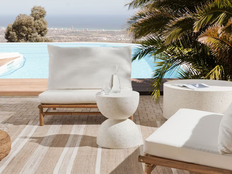 Sidebord Caoria 40x40 cm Terrazzo Hvid
