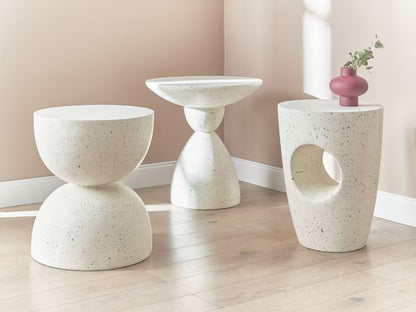 Sidebord Caoria 40x40 cm Terrazzo Hvid