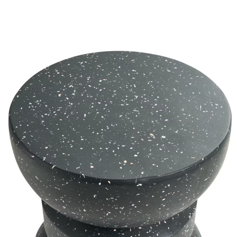 Sidebord Faliro 37x37 cm Sort Terrazzo-Look