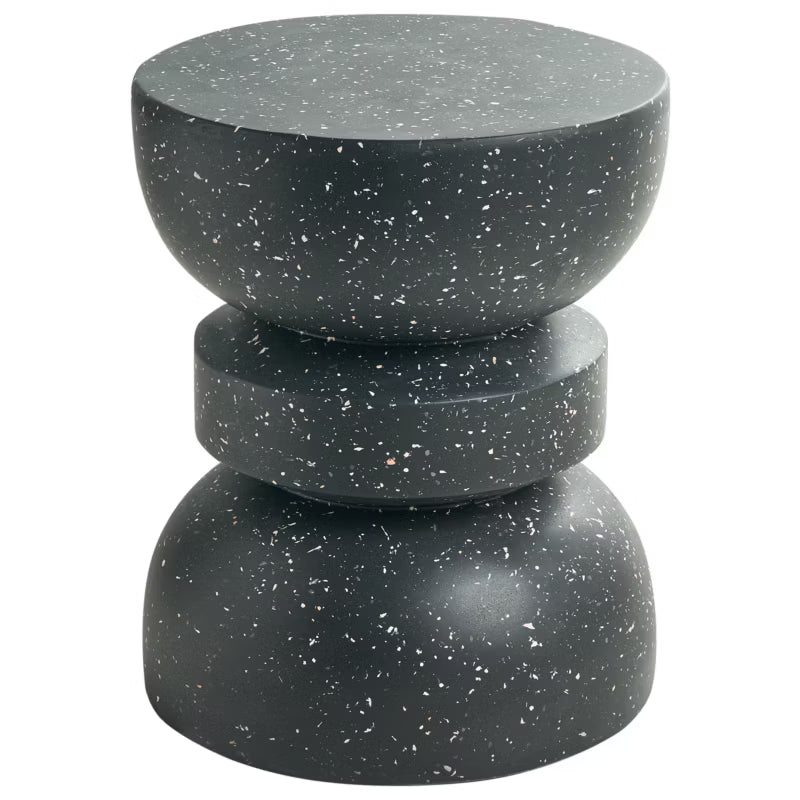 Sidebord Faliro 37x37 cm Sort Terrazzo-Look