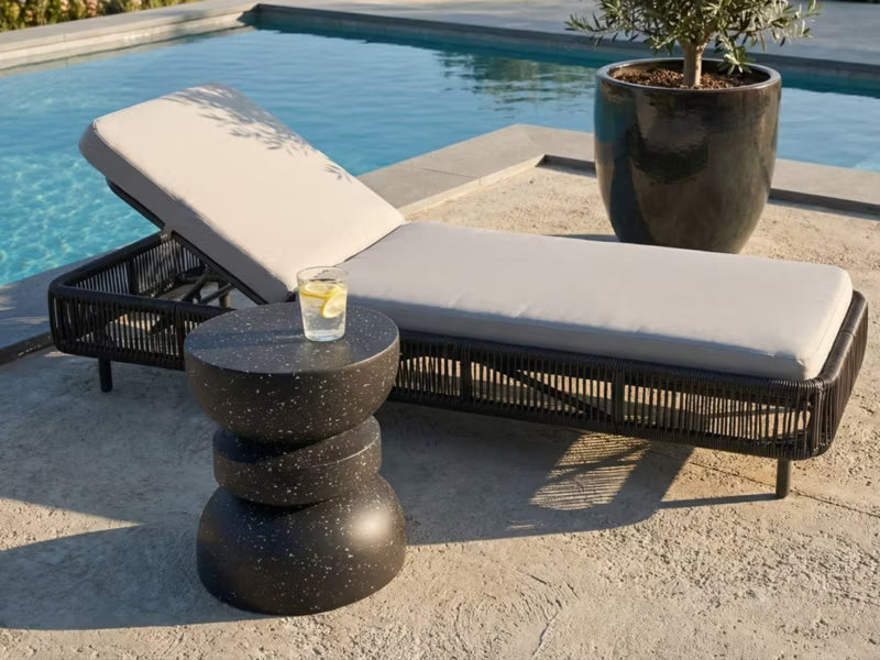 Sidebord Faliro 37x37 cm Sort Terrazzo-Look