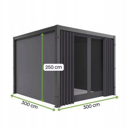 Sidegardin med Insektnet til Pergola 3 m Antracit