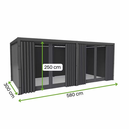 Sidegardiner med Myggenet 3x5,8 m Antracit 4 Stk