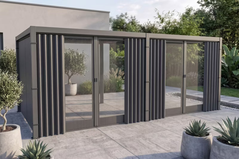 Sidegardiner med Myggenet 3x5,8 m Antracit 4 Stk