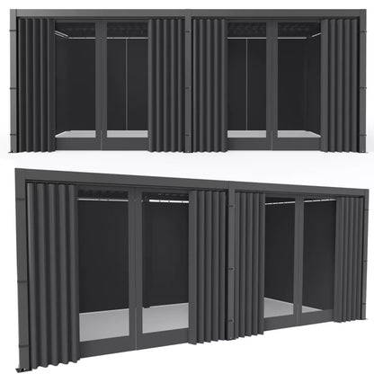 Sidegardiner med Myggenet 3x5,8 m Antracit 4 Stk