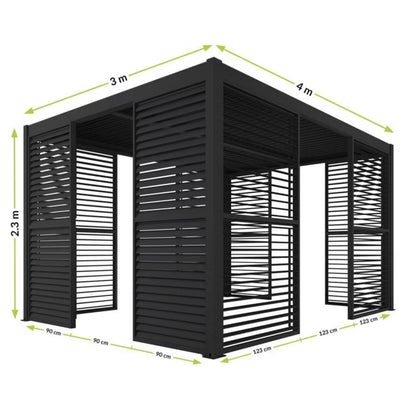 Sidelamelpanel til Pergola 4 m Antracit