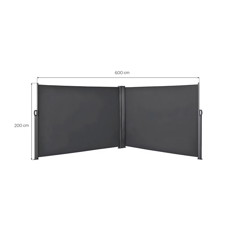 Sidemarkise 600x200 cm Antracit