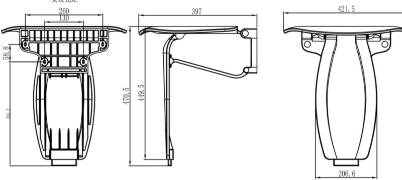 Sæde til Bruser Sammenklappeligt 42 x 39,7 cm Hvid 220 kg